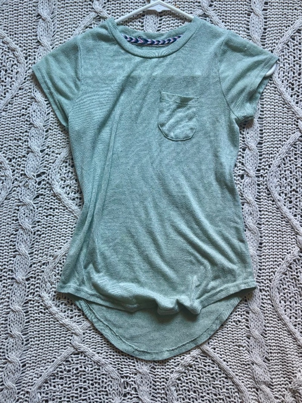Mint turquoise casual short sleeve cap tee tshirt high low shirt pastel cute